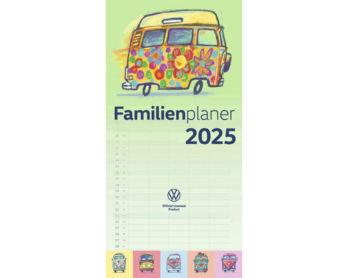 Familienplaner VW 5 Spalten 2025 22x45 cm