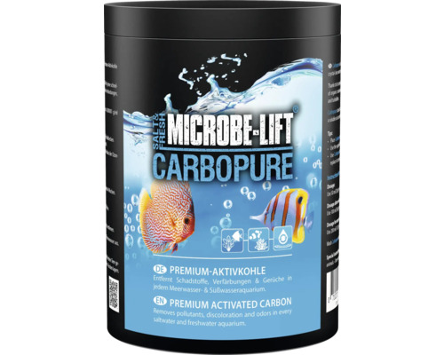 Aktivkohle MICROBE-LIFT Carbopure Premium Aktivkohle entfernt Schadstoffe, Verfärbungen und Gerüche für Süß- und Meerwasser 486 g