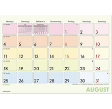 Kalenderblatt August zur Terminplanung
