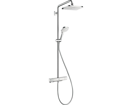 Duschsäule inkl. Thermostat hansgrohe Croma E Showerpipe 280 1jet chrom 27630000 Brausegarnitur mit Kopfbrause und Handbrause