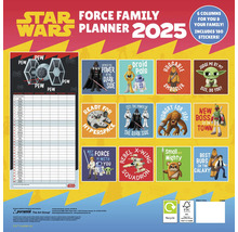 Star Wars Familienplaner 2025 mit sechs Spalten und 180 Stickern