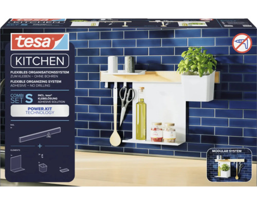 Tesa Kitchen Organisationssystem zur Klebemontage ohne Bohren