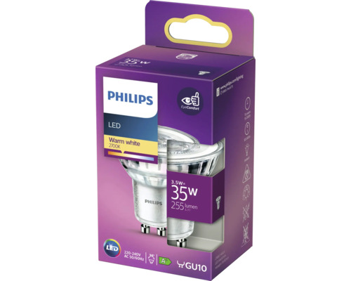 Philips LED Leuchtmittel GU10 3,5 Watt, warmweiß in der Verpackung