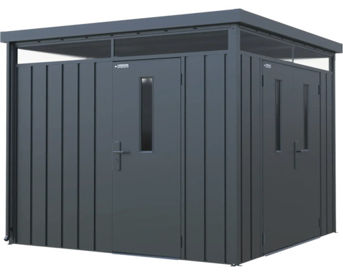 Metall Gerätehaus mit zwei Türen und Fenster