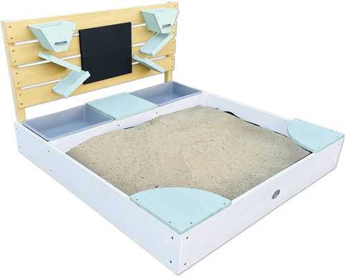 Sandkasten mit Spielwand Cato axi 100 x 105 x 59 cm Holz weiß braun grün