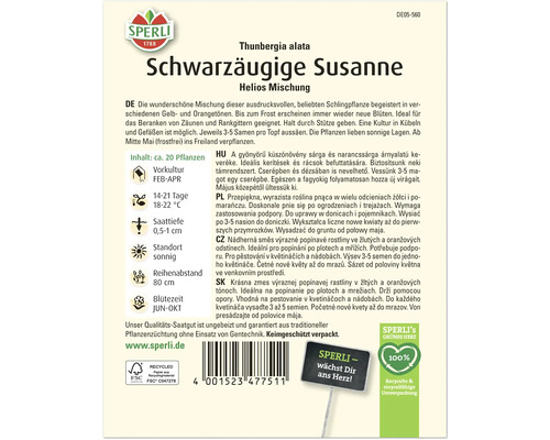 Samenpackung Schwarzäugige Susanne Helios Mischung