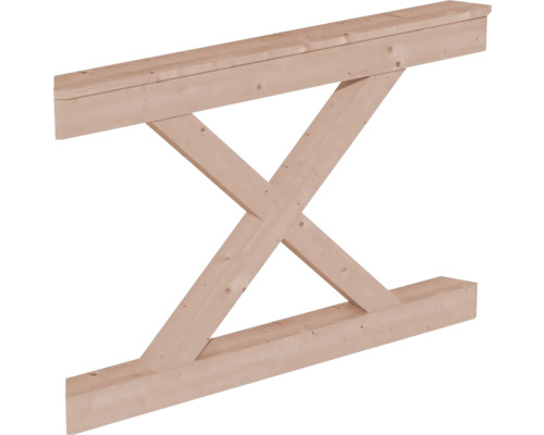 Brüstung Andreaskreuz SKAN HOLZ Colmar 1, 120 x 84 cm, natur Holzstütze mit X-förmiger Verstrebung