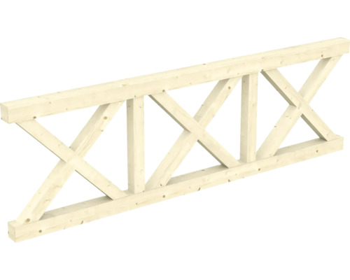 Brüstung Andreaskreuz SKAN HOLZ 270 x 84 cm, Leimholz, natur Holzbinder mit Kreuzverstrebungen