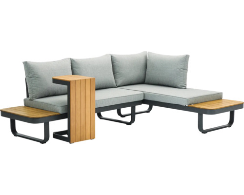 Loungeset SenS-Line garden furniture 4 -Sitzer bestehend aus: 2 Bänke,Tisch Aluminium Holz anthrazit bronze Loungeset SenS-Line garden furniture 4 -Sitzer bestehend aus: 2 Bänke,Tisch Aluminium Holz anthrazit bronze