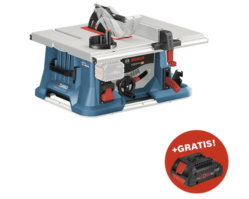 Akku-Tischkreissäge Bosch Professional GTS 18V-216 BITURBO + GRATIS Zugabeartikel 18V Akku ProCORE18V (4,0Ah)