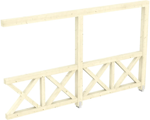 Seitenwand Andreaskreuz SKAN HOLZ 355 x 199 cm, Leimholz, natur Holzkonstruktionselement mit Streben