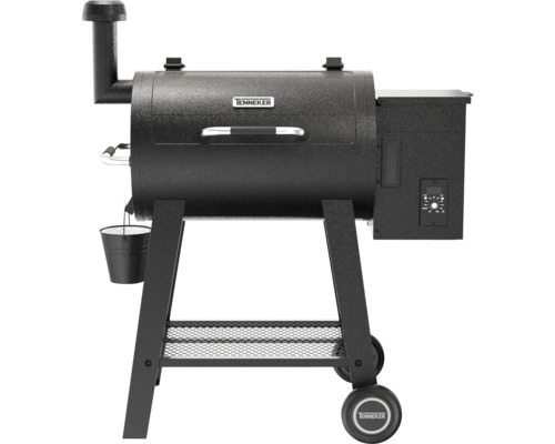 Tenneker® Pellet Grill Metis TP 97 x 115,5 x 66 cm emaillierter Grillrost, Warmhalterost, Hitzebeständiger Griff, schwarz