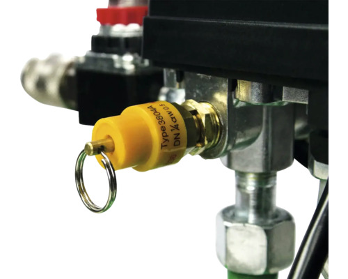 Gelbes Sicherheitsventil mit Ring