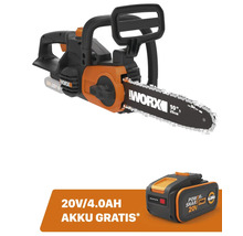 Worx Akku Kettensäge mit 25 Zentimeter Schnittlänge und Worx Akku