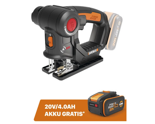 Akku-Multifunktionssäge 2-in-1 WORX 20V Axis 100mm WX550.9 + GRATIS Zugabeartikel 20V Akku WA3644 (4,0Ah)