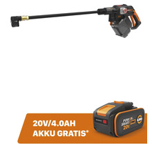 Worx Hydroshot Akku-Hochdruckreiniger mit 20 Volt 4.0 Ah Akku
