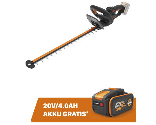 Akku Heckenschere WORX NITRO WG263E.9 20V + GRATIS Zugabeartikel 20V Akku WA3644 (4,0Ah)