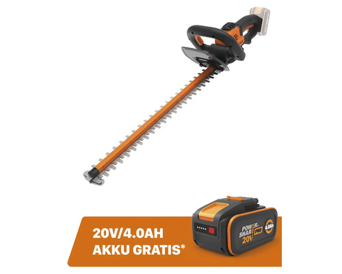 Akku Heckenschere WORX WG264E.9 20V + GRATIS Zugabeartikel 20V Akku WA3644 (4,0Ah)