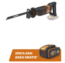 Worx Akku-Reciprosäge mit 20 Volt Akku und zusätzlichem 20 Volt Akku
