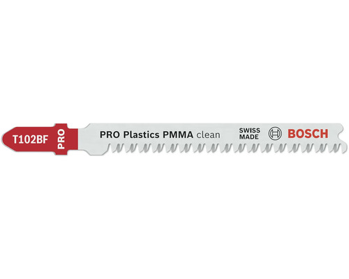 Stichsägeblatt Bosch PRO Plastics PMMA Clean T102BF, 2 Stück Bosch Stichsägeblatt T102BF für Kunststoffe