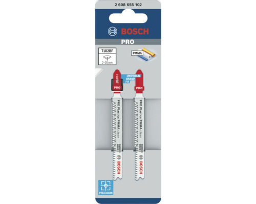 Bosch Stichsägeblätter für saubere Schnitte in Kunststoffe wie PMMA, geeignet für 2 bis 20 Millimeter Materialstärke