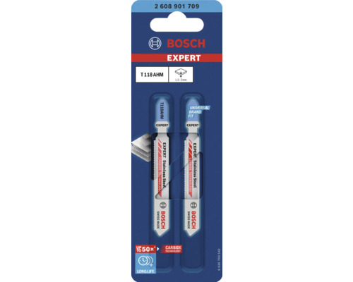 Bosch Expert Stichsägeblätter für Edelstahl, T118AHM, 2 Stück
