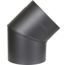 Doppelwandiger Bogen 45° ohne Tür Ø 150 mm Stahlblech isoliert schwarz