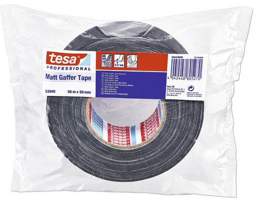 Tesa Logo, Professionelles Matt Gaffer Tape, 50 mm x 50 m Rolle