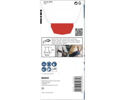 Verpackung eines Bosch Tauchsägeblatts