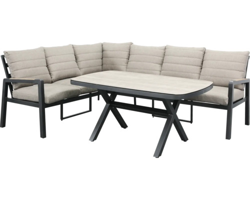 Loungeset SenS-Line garden furniture 5 -Sitzer bestehend aus: Eckmodul,Tisch Aluminium Kunststoff Glas Keramik anthrazit