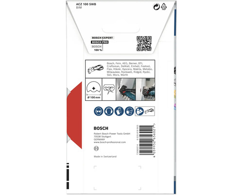 Verpackung einer Bosch ACZ 100 SWB BIM Sägeblatt