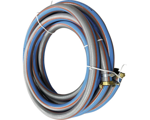 Schlauchset for_q profi_line Komplettset 15 m Gerollter flexibler Wasserschlauch mit Armaturen