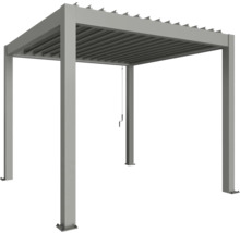 Pergola Biohort 3x3 inkl. beweglichen, isolierten Lamellendach für geringere Geräuschentwicklung und Wärmeabstrahlung 312 x 312 cm quarzgrau-metallic