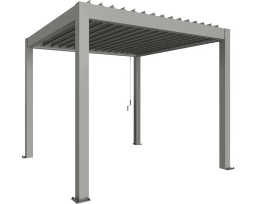 Pergola Biohort 3x3 inkl. beweglichen, isolierten Lamellendach für geringere Geräuschentwicklung und Wärmeabstrahlung 312 x 312 cm quarzgrau-metallic