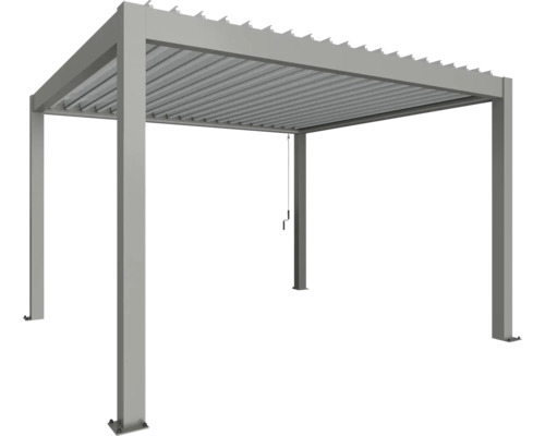 Freistehende Pergola mit Lamellendach aus Metall