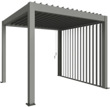 Pergola mit Lamellendach und senkrechten Lamellen für den Garten
