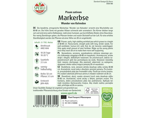Samenpackung Markerbse Wunder von Kelvedon