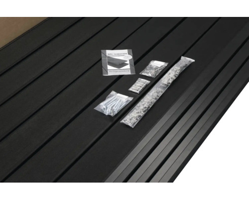 Konsta WPC Terrassendielen Set anthrazit inkl. Zubehör WPC Terrassendielen Set mit Montageanleitung und Befestigungsmaterial