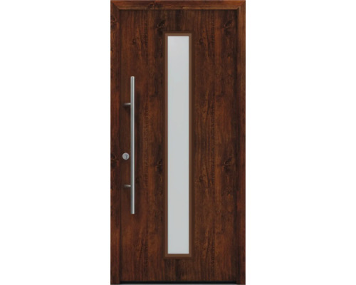 Haustür EcoStar ISOPRO Secur IPS 020S 1100 x 2100 mm Links dark oak inkl. Beschlag-Set,Edelstahl Stangengriff,Sicherheitsprofilzylinder mit 5 Schlüsseln