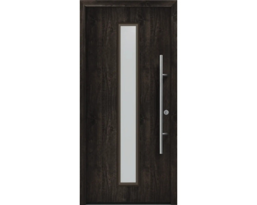 Haustür EcoStar ISOPRO Secur IPS 020S 1100 x 2100 mm Rechts night oak inkl. Beschlag-Set,Edelstahl Stangengriff,Sicherheitsprofilzylinder mit 5 Schlüsseln