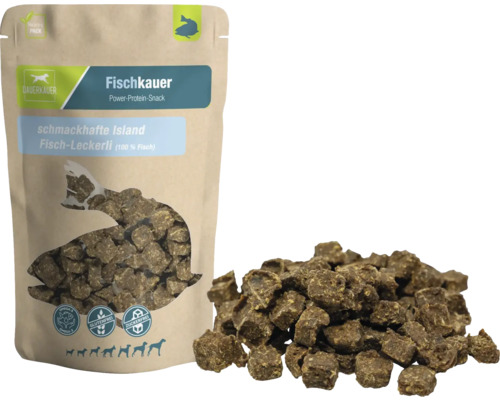 Hundesnack DAUERKAUER Fischkauer Island Fisch-Leckerli, ca. 125 g Zahnpflege, Stressabbau für Hunde , Kauartikel