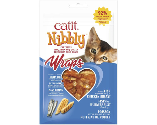 Katzensnack cat it Nibbly Wraps, Hühnchen & Fisch 30 g Catit Nibbly Wraps Katzensnack mit Hühnerbrust und Fisch