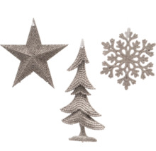 Weihnachtsbaumschmuck Set mit Stern, Tanne und Schneeflocke