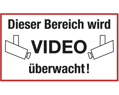 Hinweisschild "Dieser Bereich wird Video überwacht" 250x150 mm