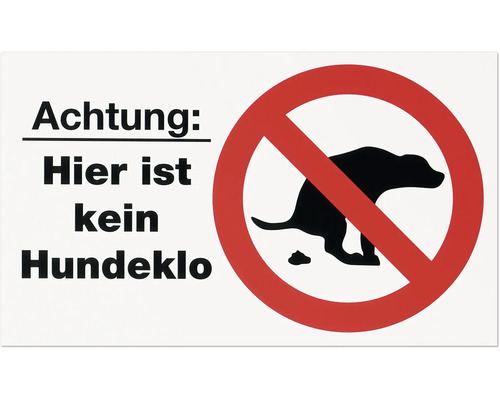 Hinweisschild "Kein Hundeklo" 200x300 mm