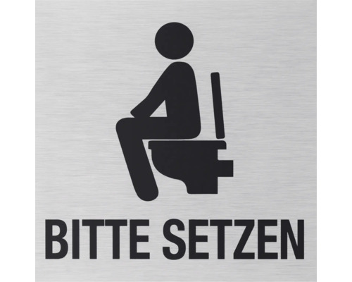 Klebeschild "Bitte setzen" 80x80 mm