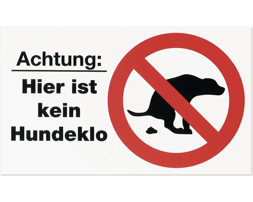 Hinweisschild "Kein Hundeklo" 250x150 mm