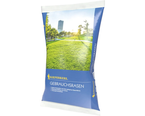 Rasensamen Kiepenkerl RSM 2.3 Gebrauchsrasen-Spielrasen 10 kg 400 m² Abbildung einer Packung Gebrauchsrasen von Kiepenkerl.