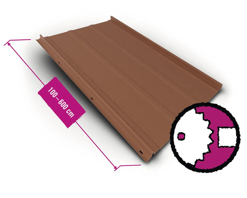 Trapezblech mit einer Länge von 100 bis 600 cm
