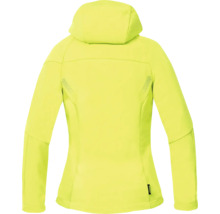 Gelbe Damen Softshelljacke mit Kapuze von hinten